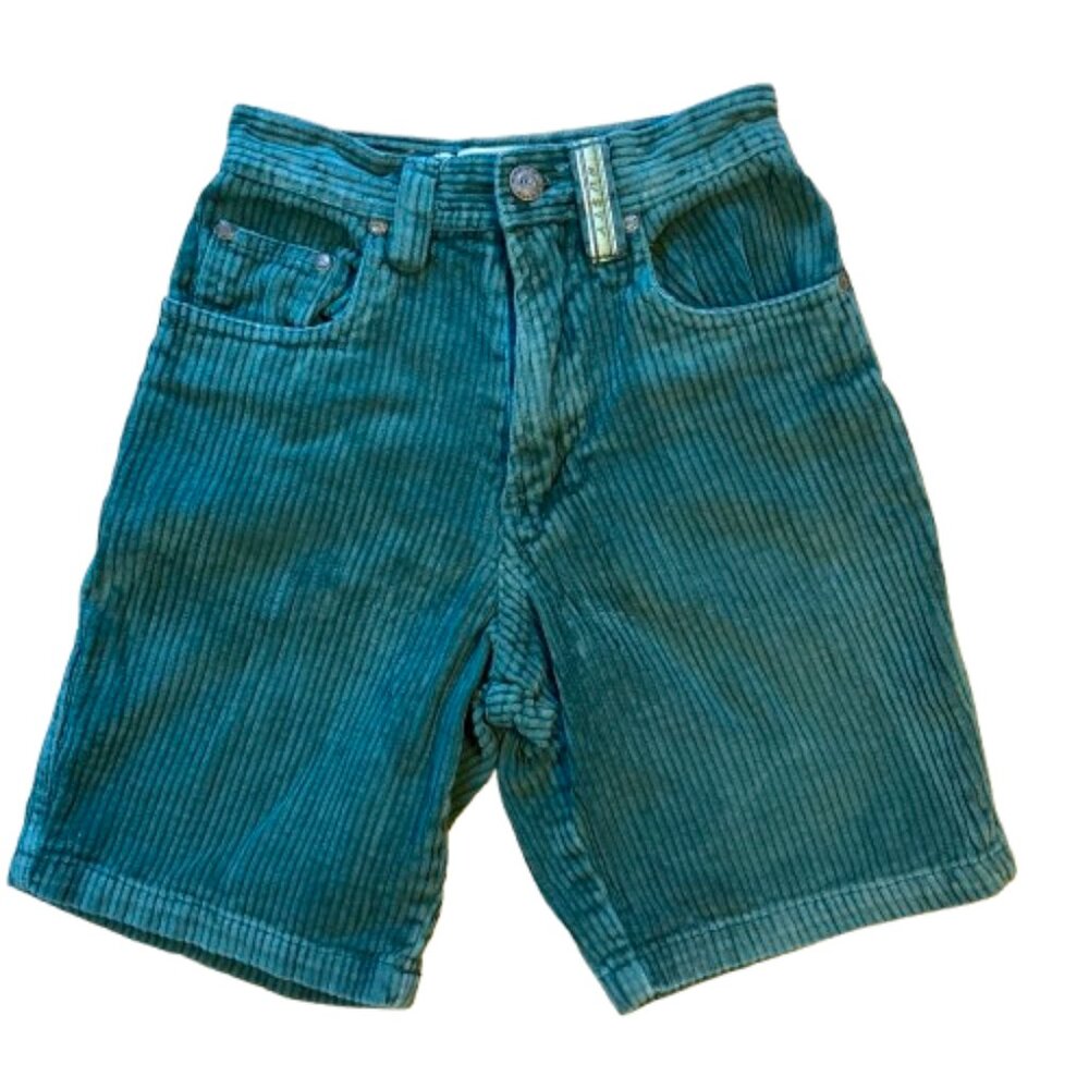 Rusty Boy's Shorts, Green Wide-Wale Corduroy, Surfing Style, Vintage, sz 22